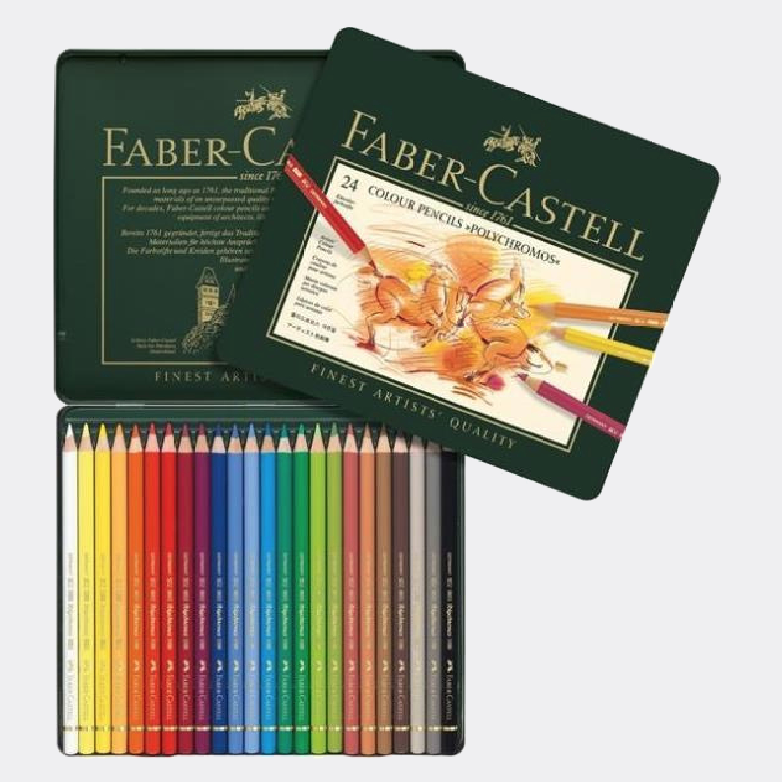 Astuccio metallo 24 matite colorate Sfumabili permanenti Faber
